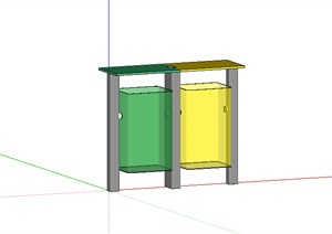 某个室外垃圾桶SU(草图大师)模型参考