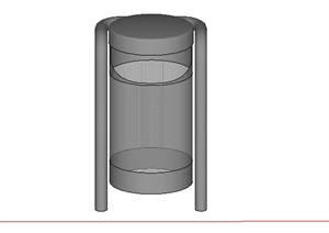 某铁质垃圾桶设计SU(草图大师)模型