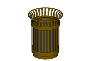某圆形垃圾桶设计SU(草图大师)模型素材