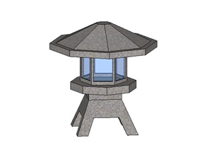 某石质灯具地灯设计SU(草图大师)模型