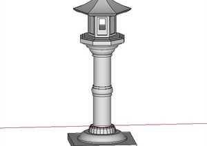 某中式石质地灯设计SU(草图大师)模型