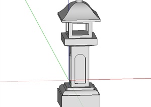 某现代中式地灯设计SU(草图大师)模型