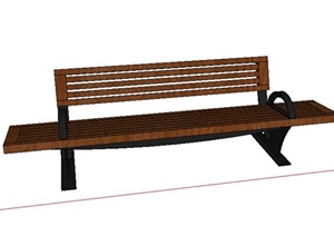 某公园木质坐凳设计SU(草图大师)模型