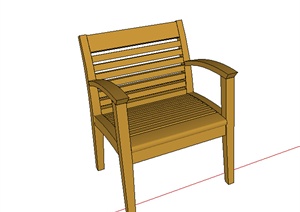 某个木质小凳子设计SU(草图大师)模型