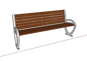 某木质简易坐凳设计SU(草图大师)模型素材