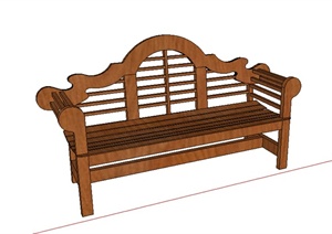 某木质沙发坐凳设计SU(草图大师)模型素材