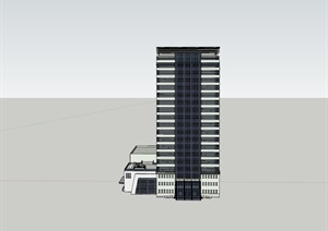 某现代某银行建筑设计SU(草图大师)模型