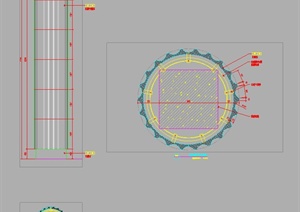 瓦楞大理石包圆柱设计施工图