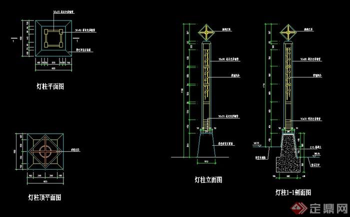 22种景观灯柱和石柱设计施工图(2)