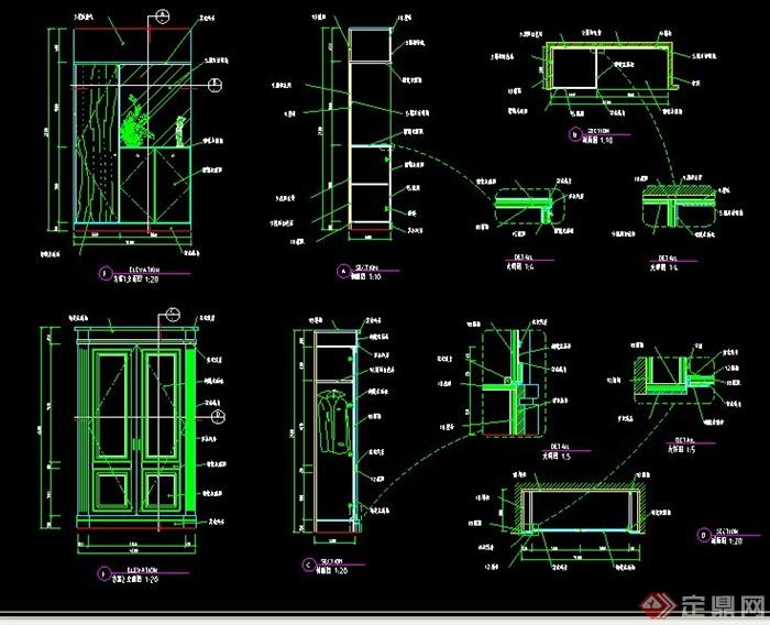 三个酒楼节点设计CAD施工图(1)