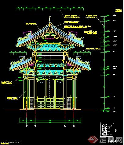 中式古建孔庙碑亭设计设计施工图(2)