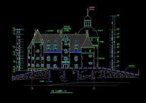 某古城堡建筑设计CAD施工图