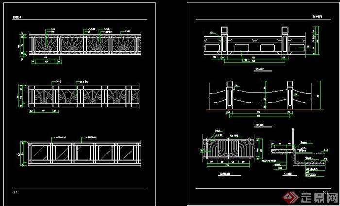 各式亭、石钟、栏杆、铁花设计CAD图(2)
