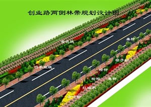 某道路两侧绿化带设计平面图
