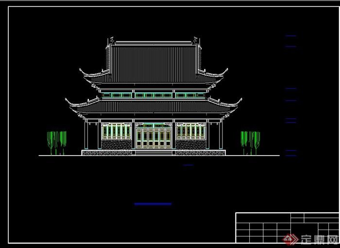某寺庙大殿建筑设计CAD施工图(1)
