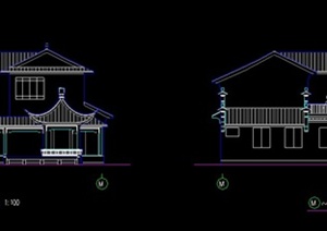 三套古建别墅建筑设计CAD方案图