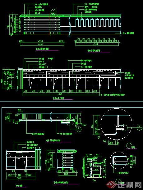 餐厅包间和总服务台设计CAD施工详图(3)