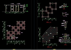 六个花架廊架设计CAD施工图