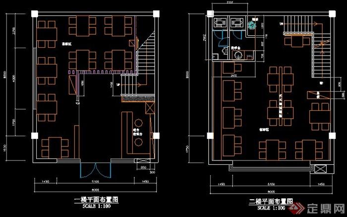某二层火锅店室内装修设计方案图纸(1)