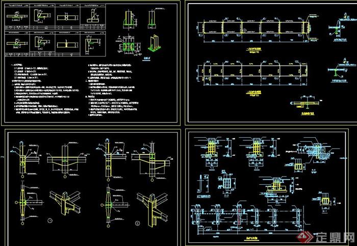 某钢结构建筑连廊设计CAD图(2)