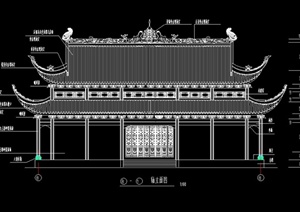某地古典中式鸣钟寺大雄宝殿建筑设计CAD施工图