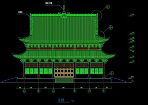 某古典中式大雄宝殿建筑设计CAD施工图