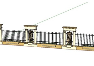 某欧式景观围墙设计SU(草图大师)模型