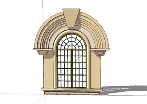 某建筑节点欧式窗子设计SU(草图大师)模型