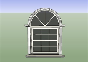 欧式某别墅建筑窗户设计SU(草图大师)模型