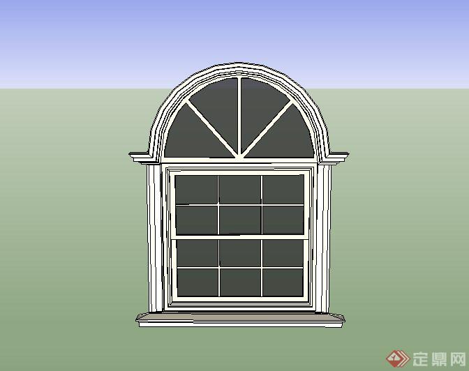 欧式某别墅建筑窗户设计SU模型(1)