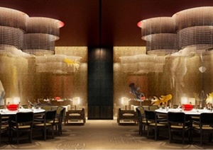 澳门某五星级酒店中餐厅装修设计CAD图（含效果）