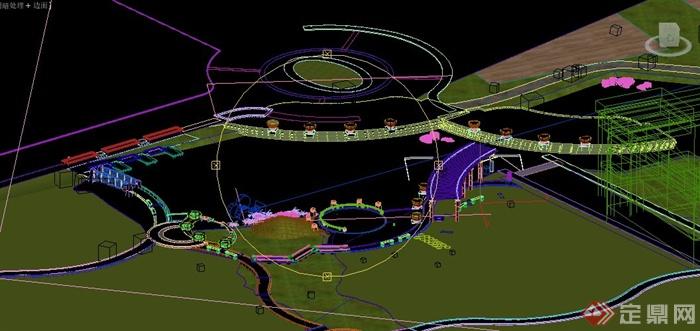 某公园湖边景观设计3DMAX模型(2)