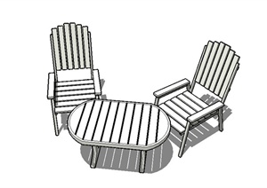 某室外景观节点休闲桌椅设计SU(草图大师)模型