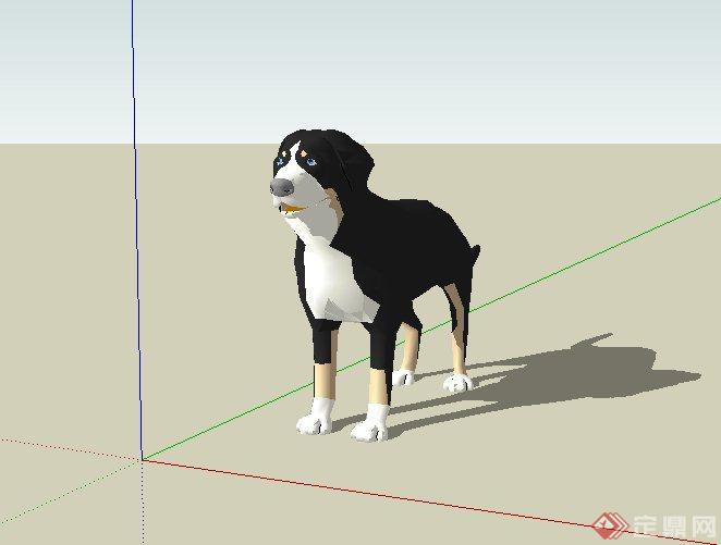 某配景素材动物狗设计SU模型(1)
