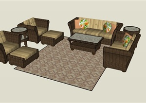 多个室内家具沙发SU(草图大师)模型