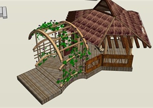 多个园林中式景观亭设计SU(草图大师)模型