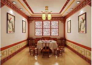 某中式餐厅室内装修图（含效果）