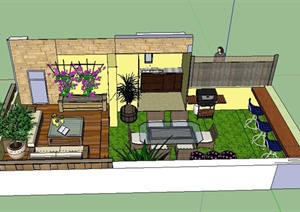 某住宅庭院景观规划设计SU(草图大师)模型