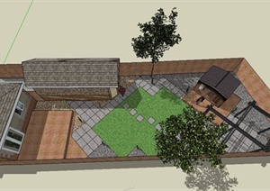住宅庭院景观设计SU(草图大师)模型