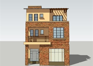 某三层砖砌住宅建筑设计SU(草图大师)模型