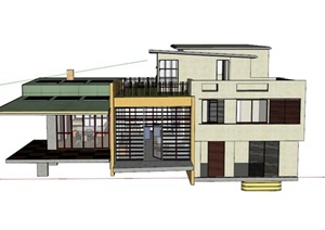 某新古典三层住宅建筑设计SU(草图大师)模型