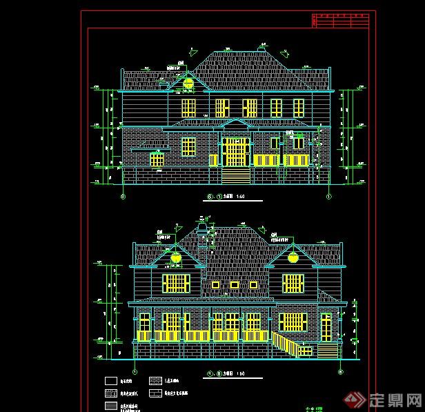 某两层别墅住宅建筑设计CAD施工图(2)