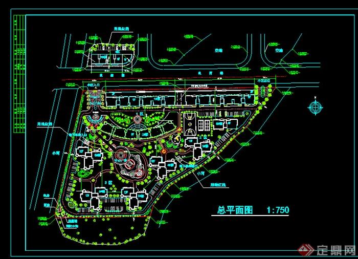 某小高层住宅区规划设计总平图(1)