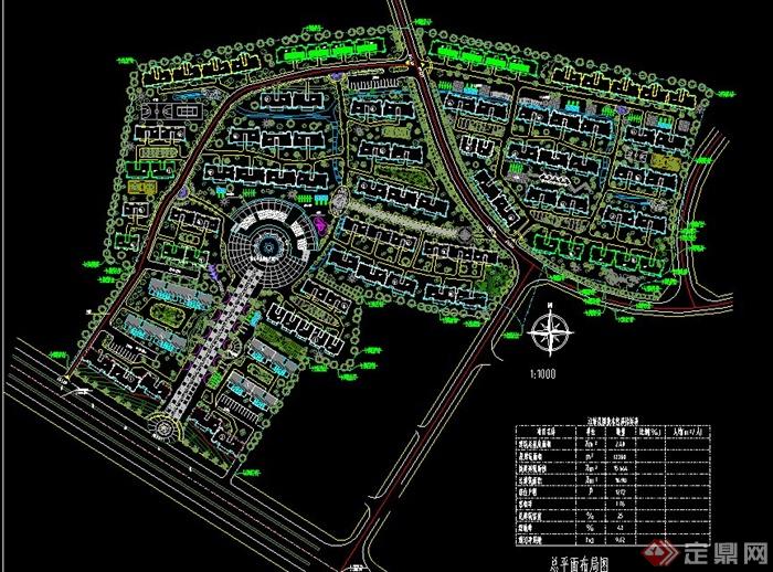 某住宅区江信花园景观规划设计CAD总平面图(1)