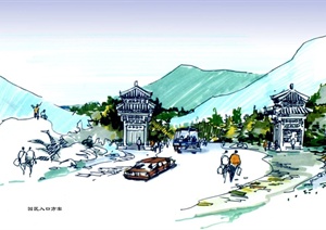 木兰山旅游区规划设计手绘图
