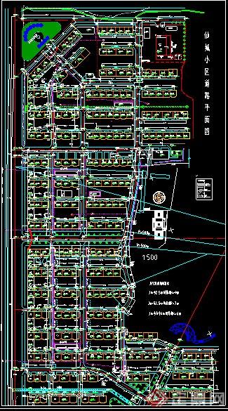 某仙城制作区道路规划CAD平面图(1)