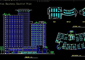 某城市中心旅馆建筑规划设计CAD图