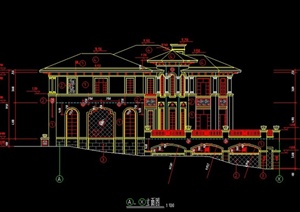 某欧式两层别墅建筑设计CAD全套施工图