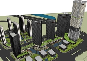 某大型商业综合体建筑设计SU(草图大师)模型