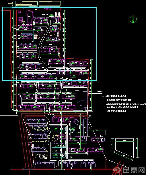 某住宅小区总平面建筑定位图